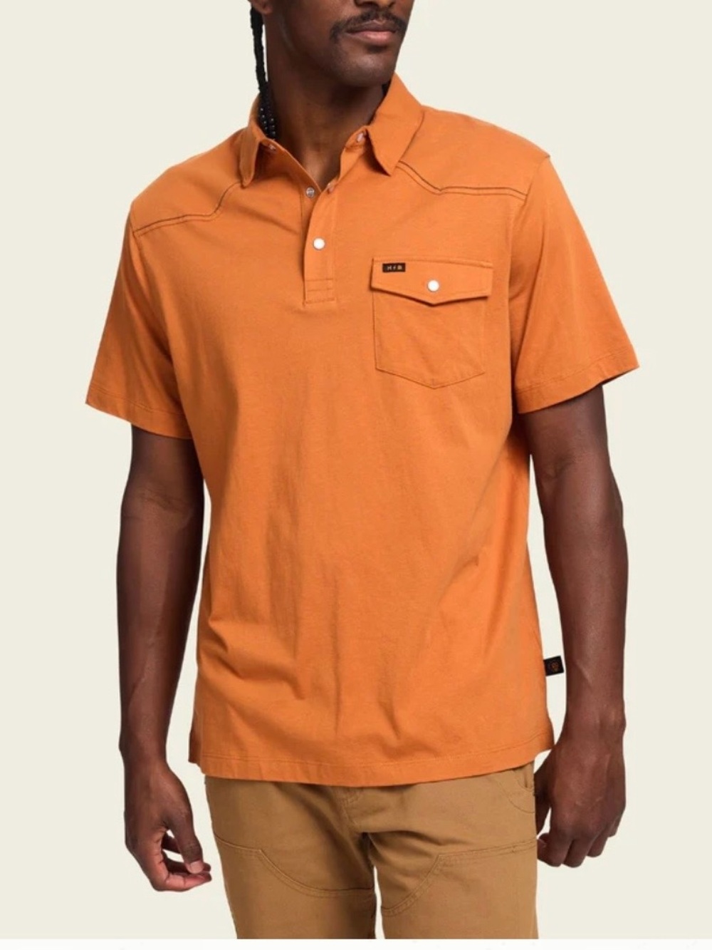 Howler Brothers Ranchero Polo Orange Short-Sleeve Pocket Shirt